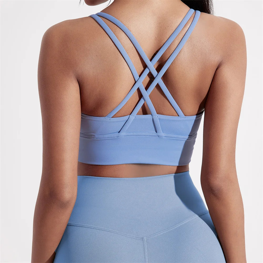 Criss-Cross Back Longline Sports Bra - Sleek Straps. Serious Support.