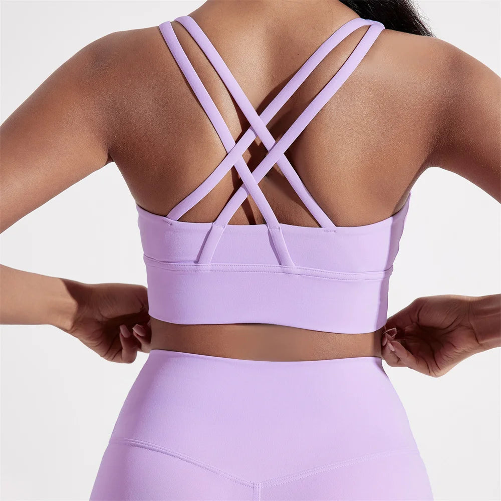 Criss-Cross Back Longline Sports Bra - Sleek Straps. Serious Support.