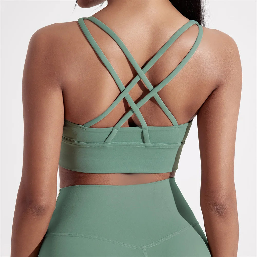 Criss-Cross Back Longline Sports Bra - Sleek Straps. Serious Support.