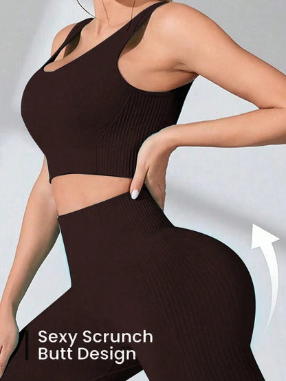Ribbed Seamless Tank & Leggings Set - Sculpt. Smooth. Co-ord.