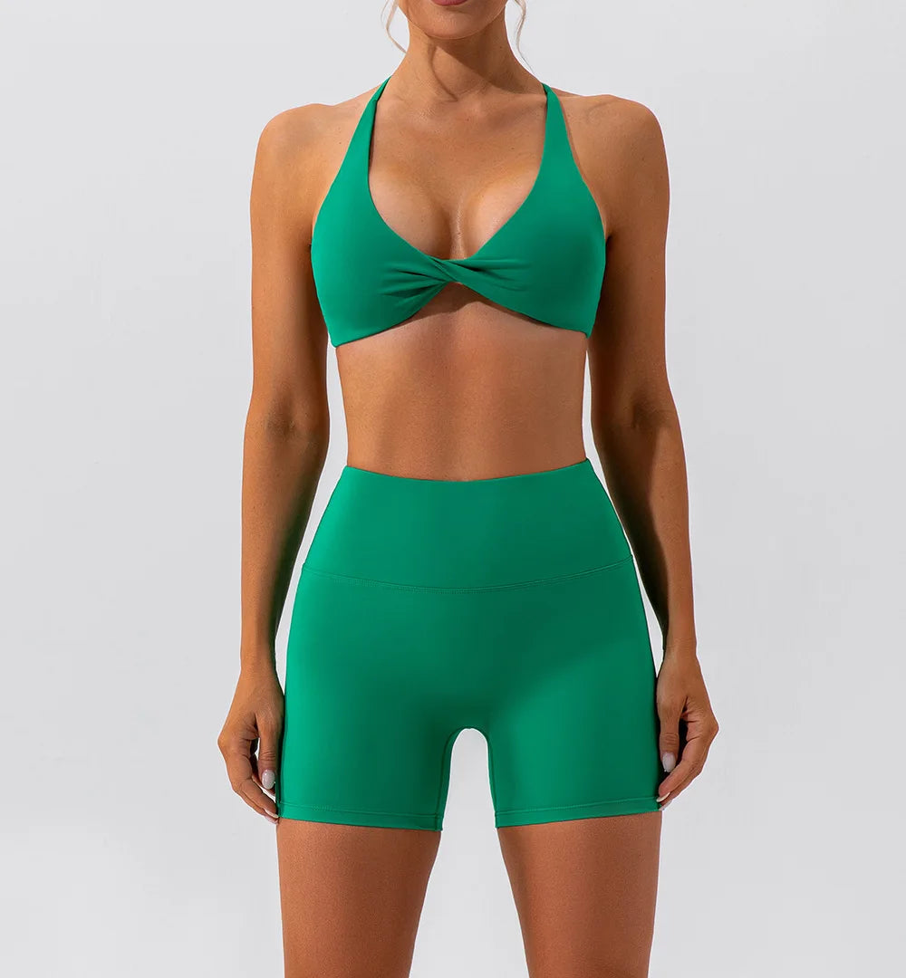 Twist-Front Strappy Sports Bra - Lift. Shape. Stay-Cool.