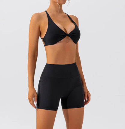 Twist-Front Strappy Sports Bra - Lift. Shape. Stay-Cool.