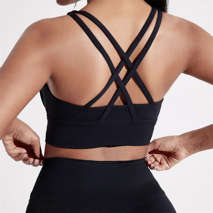Criss-Cross Back Longline Sports Bra - Sleek Straps. Serious Support.