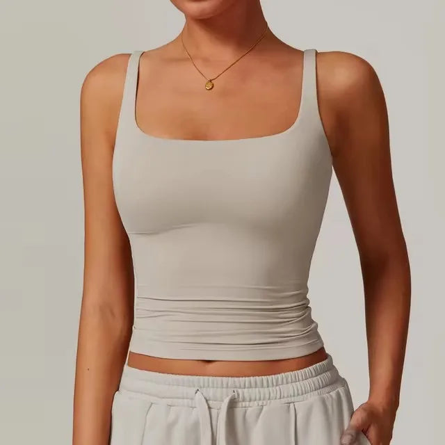 Square-Neck Longline Tank - Sleek Lines. Butter-Soft.