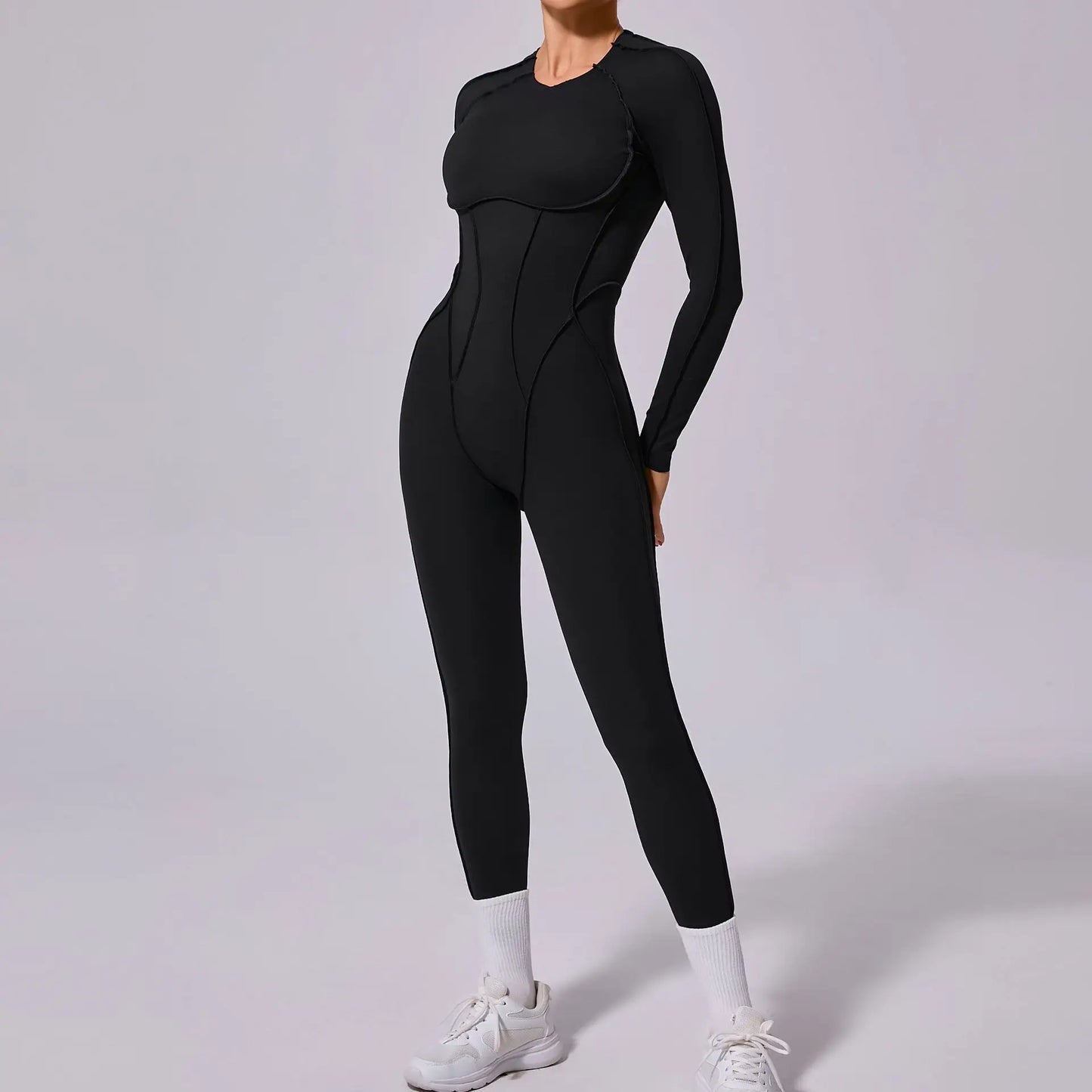Long-Sleeve Sculpt Jumpsuit - Zip In? Zone In.