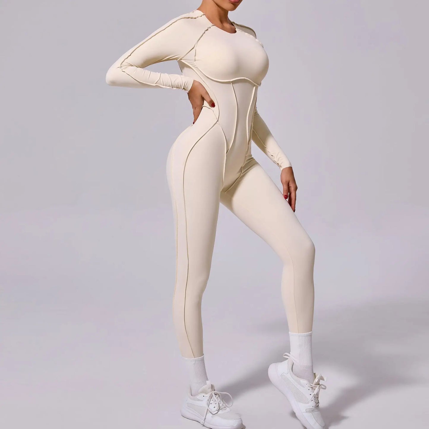 Long-Sleeve Sculpt Jumpsuit - Zip In? Zone In.