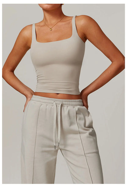 Square-Neck Longline Tank - Sleek Lines. Butter-Soft.