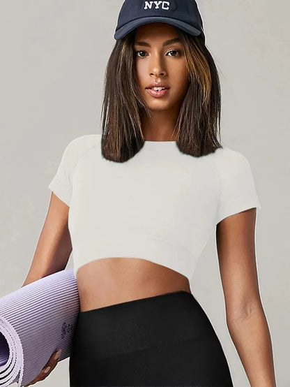 Seamless Yoga Crop Tee - Flow Without Distractions