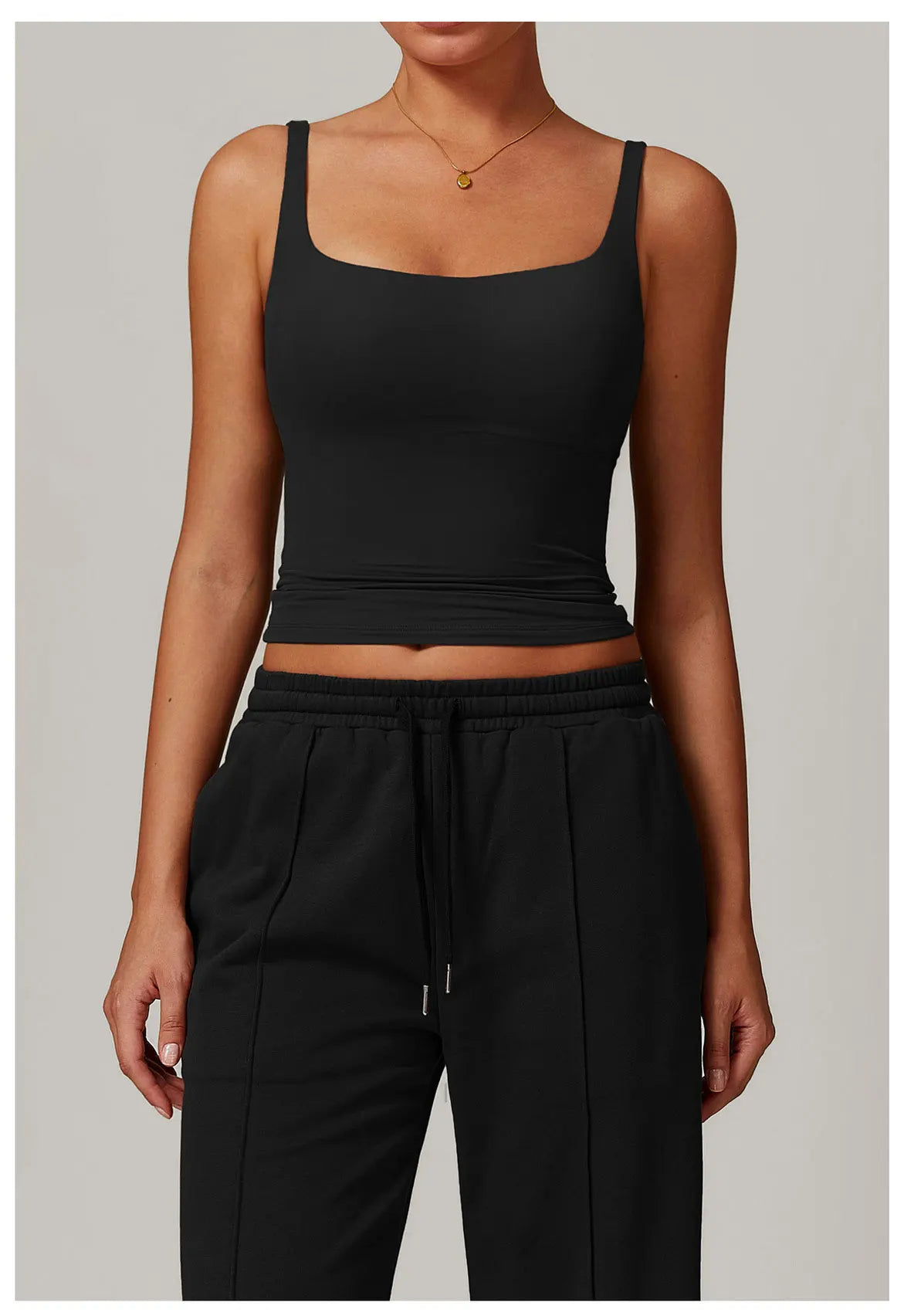 Square-Neck Longline Tank - Sleek Lines. Butter-Soft.
