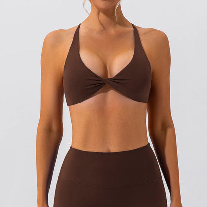 Twist-Front Strappy Sports Bra - Lift. Shape. Stay-Cool.