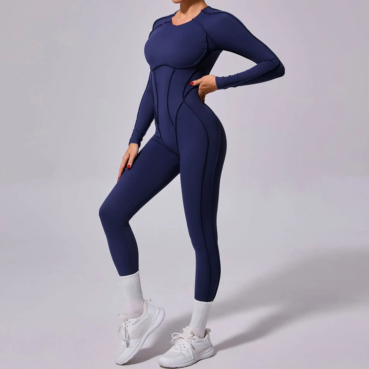 Long-Sleeve Sculpt Jumpsuit - Zip In? Zone In.