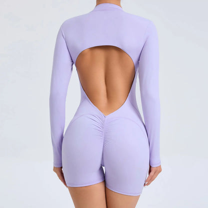 Long-Sleeve Zip Short Jumpsuit - Zip. Sculpt. Breathe.