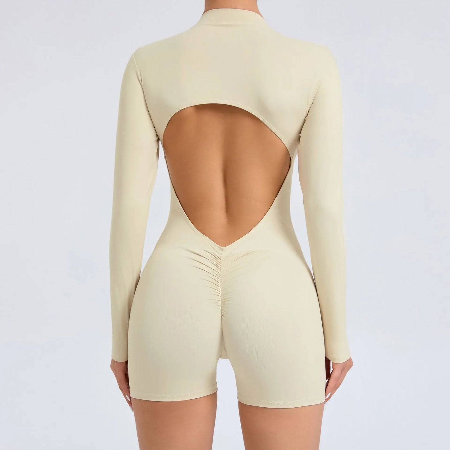Long-Sleeve Zip Short Jumpsuit - Zip. Sculpt. Breathe.