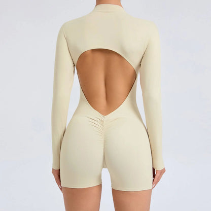 Long-Sleeve Zip Short Jumpsuit - Zip. Sculpt. Breathe.