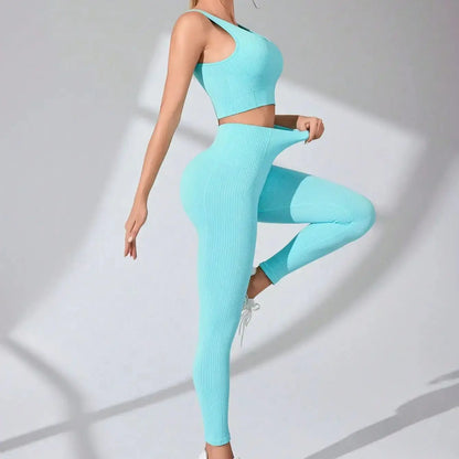 Ribbed Seamless Tank & Leggings Set - Sculpt. Smooth. Co-ord.