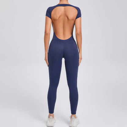 Short-Sleeve Cut-Out Sculpt Jumpsuit - One Piece. Total Freedom.