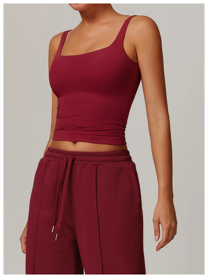Square-Neck Longline Tank - Sleek Lines. Butter-Soft.