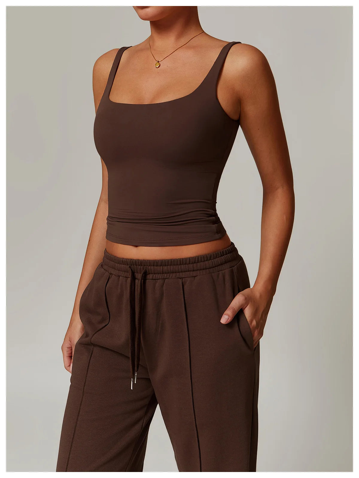 Square-Neck Longline Tank - Sleek Lines. Butter-Soft.