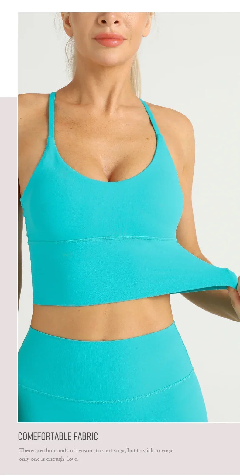 Longline Cross-Back Sports Bra - Light. Lifted.