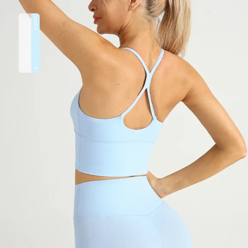 Longline Cross-Back Sports Bra - Light. Lifted.
