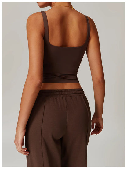 Square-Neck Longline Tank - Sleek Lines. Butter-Soft.