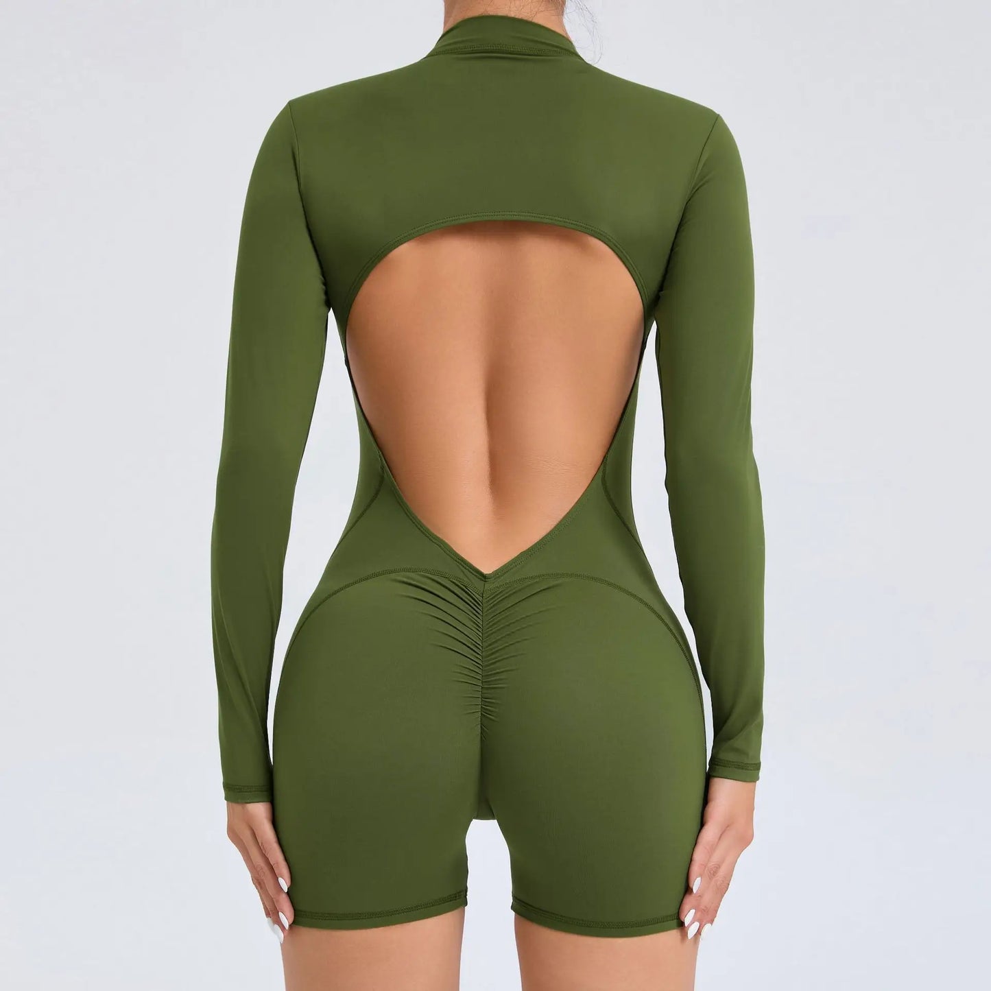Long-Sleeve Zip Short Jumpsuit - Zip. Sculpt. Breathe.