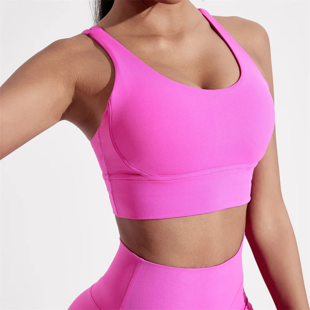 Criss-Cross Back Longline Sports Bra - Sleek Straps. Serious Support.