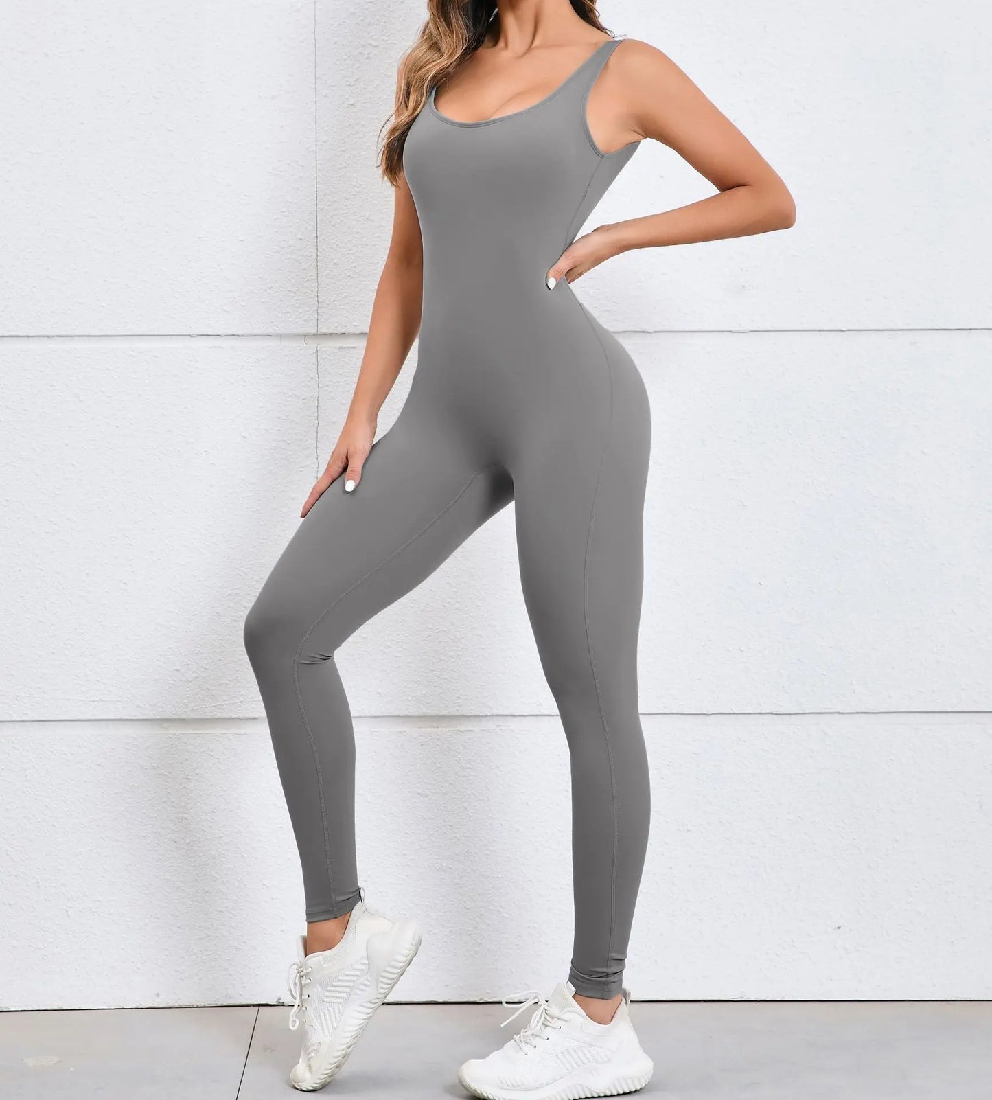 Scoop-Neck Sculpt Jumpsuit - One Piece. All Power.
