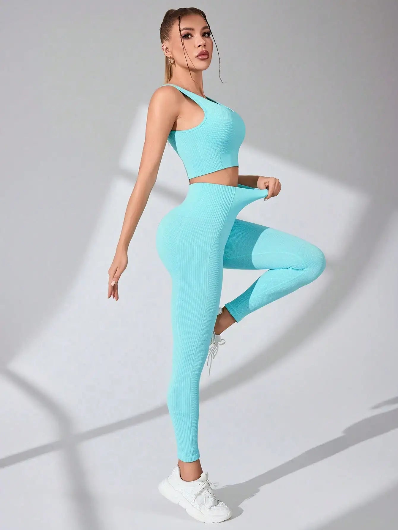 Ribbed Seamless Tank & Leggings Set - Sculpt. Smooth. Co-ord.
