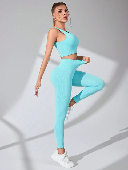 Ribbed Seamless Tank & Leggings Set - Sculpt. Smooth. Co-ord.