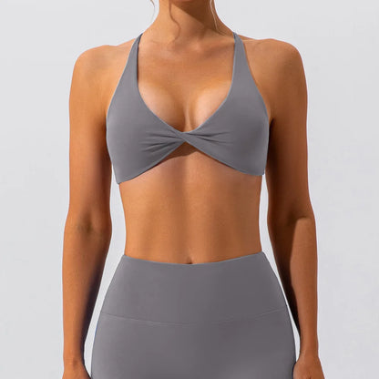 Twist-Front Strappy Sports Bra - Lift. Shape. Stay-Cool.