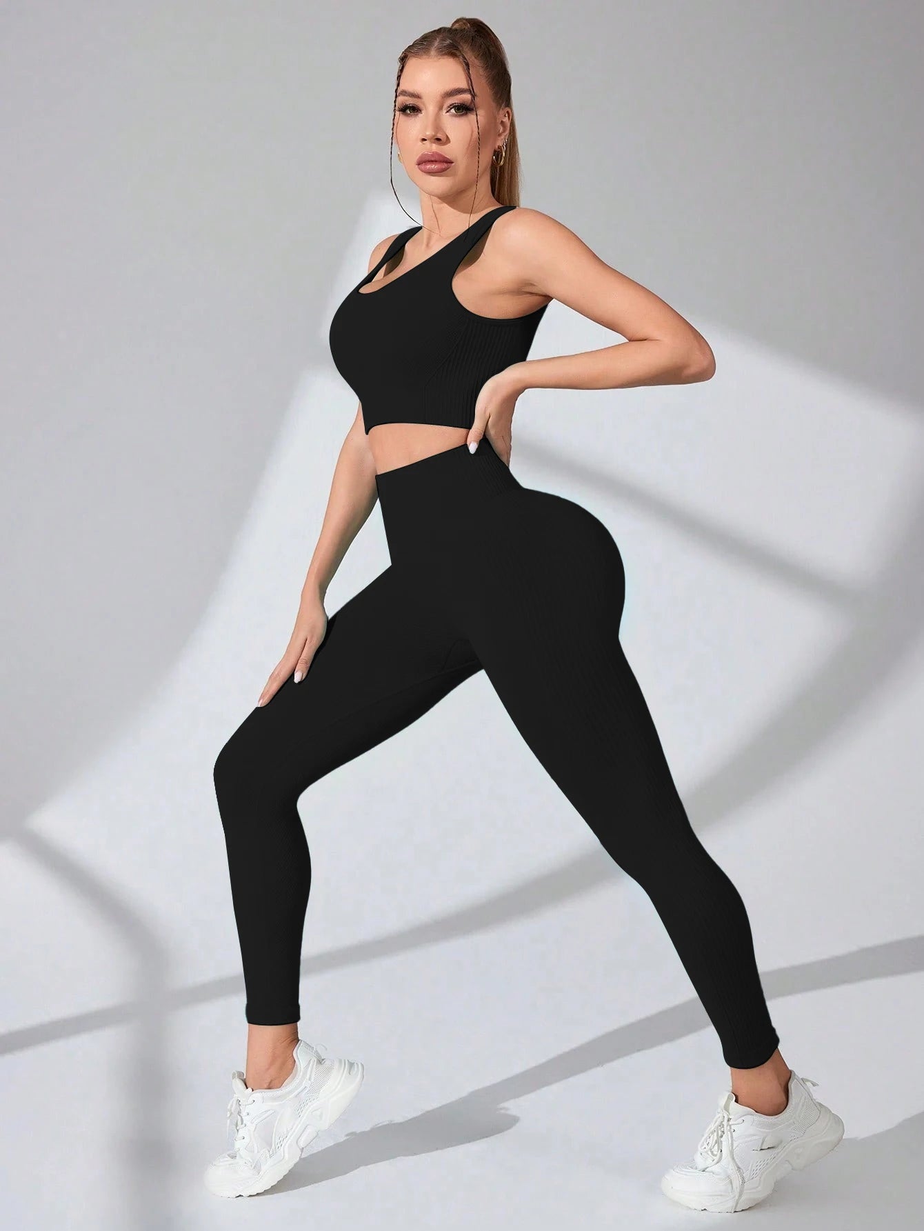 Ribbed Seamless Tank & Leggings Set - Sculpt. Smooth. Co-ord.