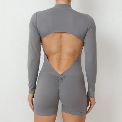 Long-Sleeve Zip Short Jumpsuit - Zip. Sculpt. Breathe.