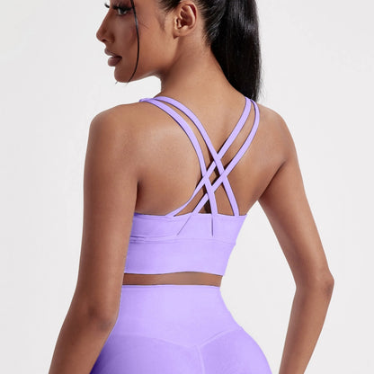 Criss-Cross Back Longline Sports Bra - Sleek Straps. Serious Support.