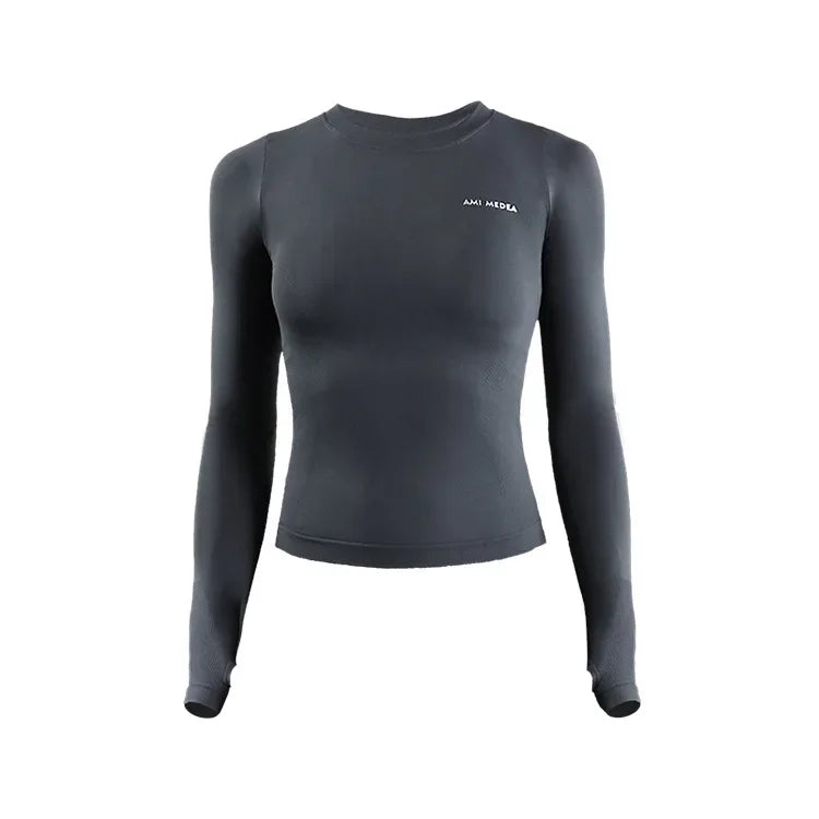 Seamless Long-Sleeve Gym Tee - Sleek. Sculpted. Stay-Put.