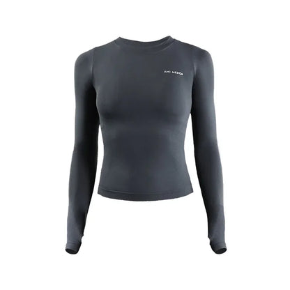 Seamless Long-Sleeve Gym Tee - Sleek. Sculpted. Stay-Put.