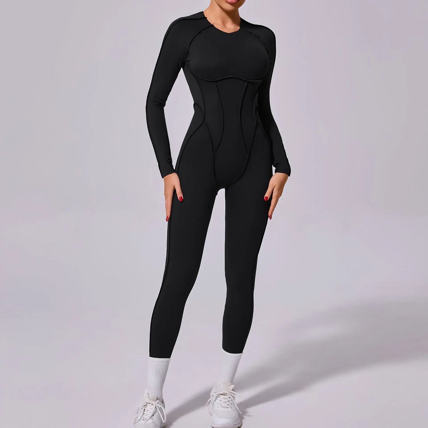 Long-Sleeve Sculpt Jumpsuit - Zip In? Zone In.