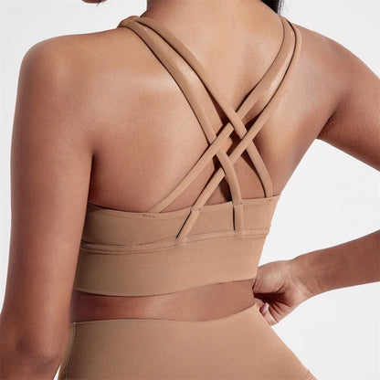 Criss-Cross Back Longline Sports Bra - Sleek Straps. Serious Support.
