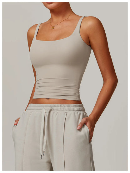 Square-Neck Longline Tank - Sleek Lines. Butter-Soft.