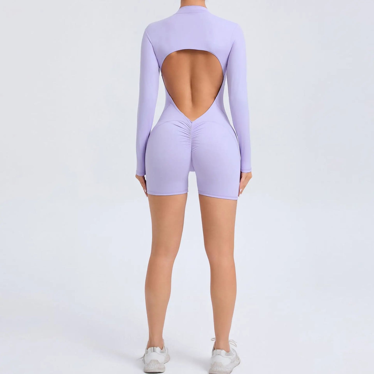 Long-Sleeve Zip Short Jumpsuit - Zip. Sculpt. Breathe.