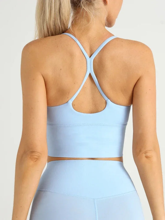 Longline Cross-Back Sports Bra - Light. Lifted.