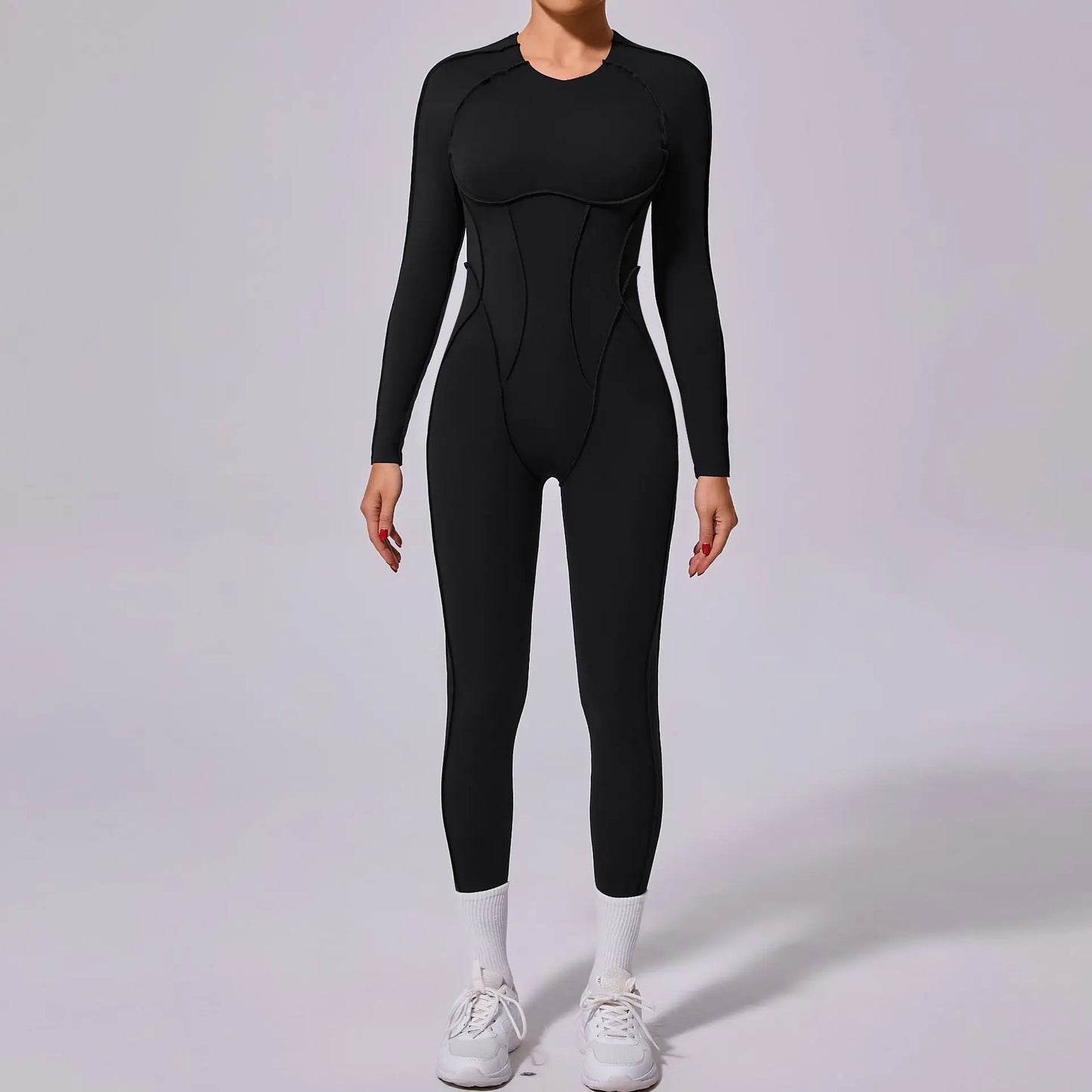 Long-Sleeve Sculpt Jumpsuit - Zip In? Zone In.