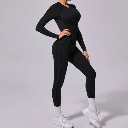 Long-Sleeve Sculpt Jumpsuit - Zip In? Zone In.