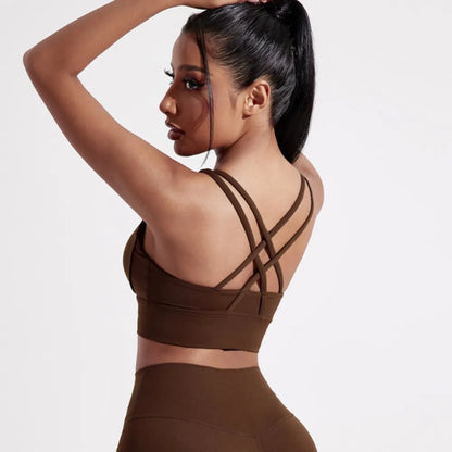 Criss-Cross Back Longline Sports Bra - Sleek Straps. Serious Support.