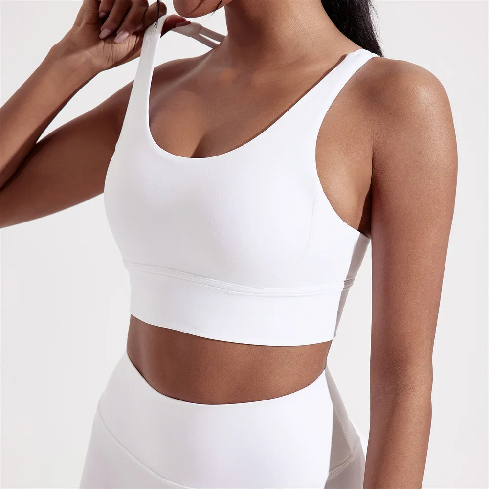 Criss-Cross Back Longline Sports Bra - Sleek Straps. Serious Support.