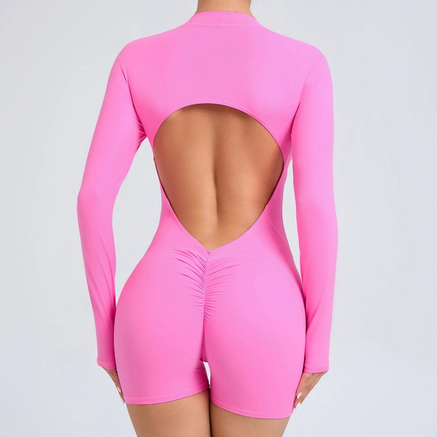 Long-Sleeve Zip Short Jumpsuit - Zip. Sculpt. Breathe.