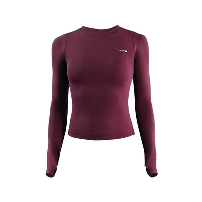 Seamless Long-Sleeve Gym Tee - Sleek. Sculpted. Stay-Put.