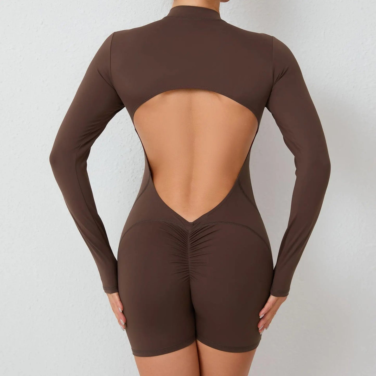 Long-Sleeve Zip Short Jumpsuit - Zip. Sculpt. Breathe.