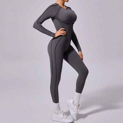 Long-Sleeve Sculpt Jumpsuit - Zip In? Zone In.