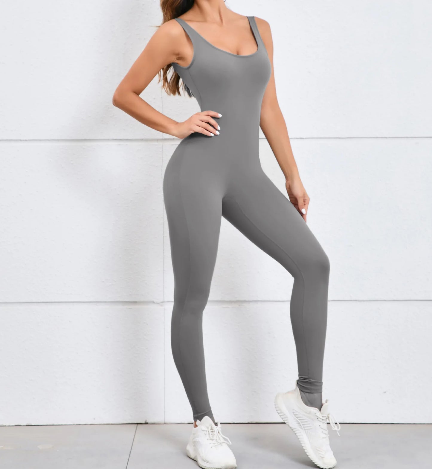 Scoop-Neck Sculpt Jumpsuit - One Piece. All Power.